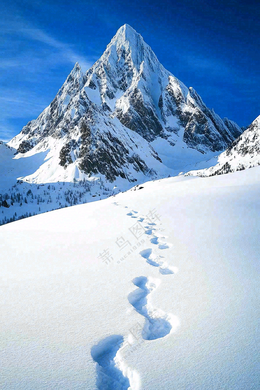 高原高山雪山风光风景摄影图
