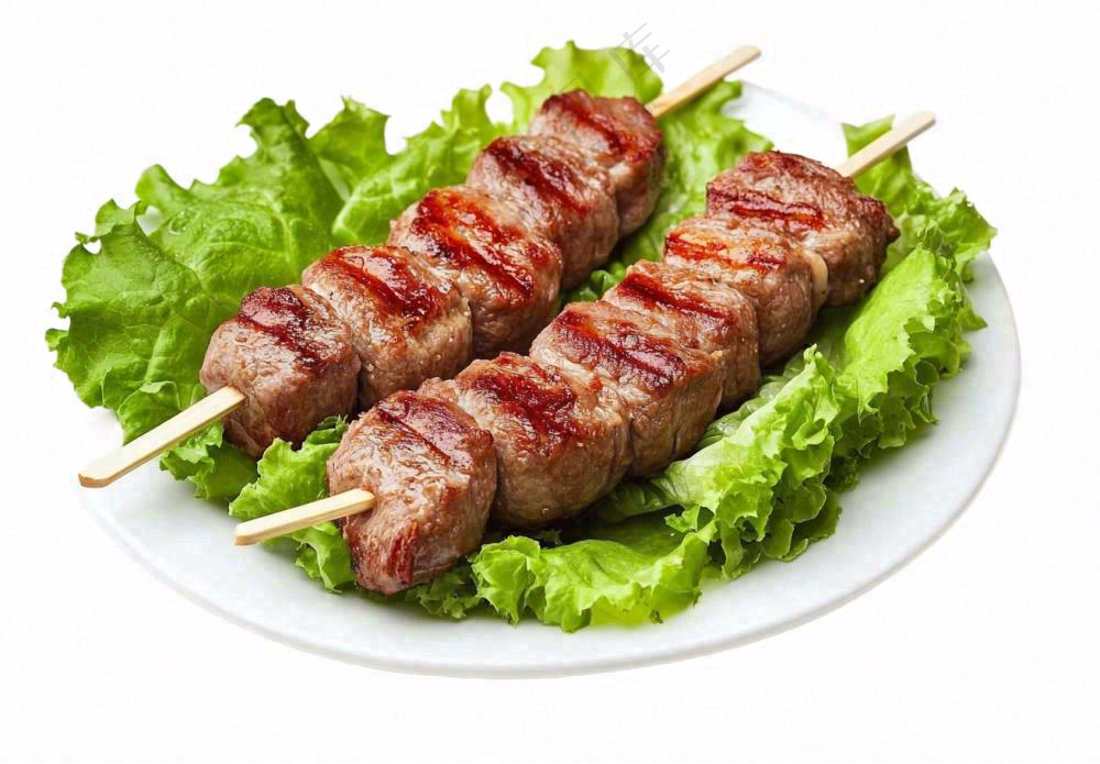 烤肉烤串牛羊肉食物摄影图免抠