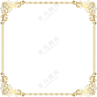 金属光泽质感装饰边框免抠图片素材