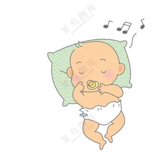 听着睡前音乐入眠的小宝贝免抠图片
