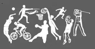 运动蓝球排球游泳骑单车