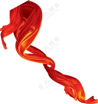 红色绸带装饰元素免抠PNG图片素材