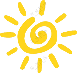 激情夏日手绘风格阳光元素免抠素材