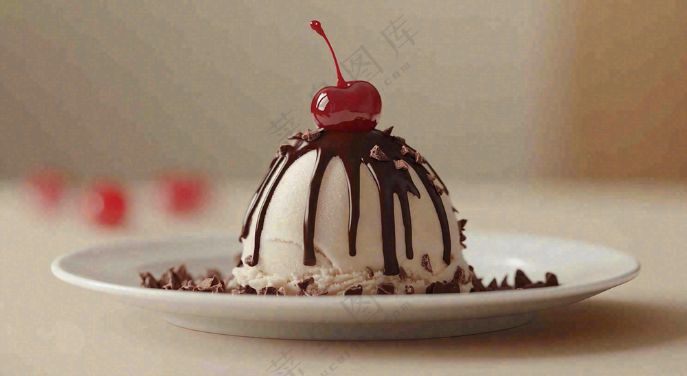 甜点巧克力小蛋糕布丁美食摄影图