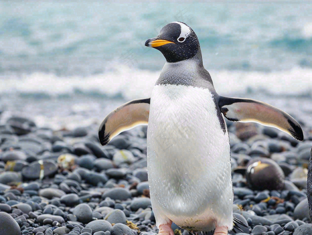 冰雪天地的企鹅寒冷动物摄影图
