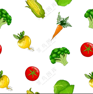 玉米西红柿与胡萝卜等蔬菜免抠素材