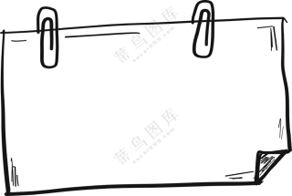 曲别针装饰的手绘照片边框免抠素材