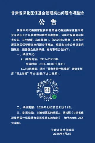 医保基金专项整治公告