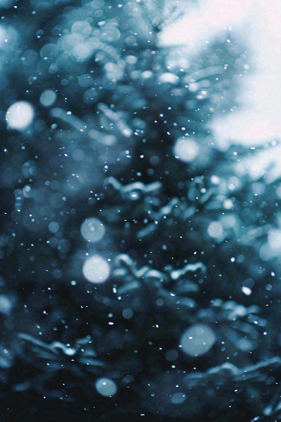 冬季下雪天寒冷树林松树小雪大雪小寒摄影图