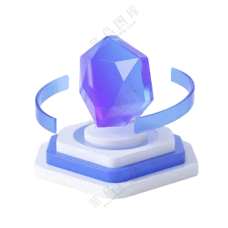 3D多边形_科技感纯净3D风格图标免抠PNG素材
