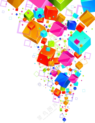 鲜艳缤纷多彩几何图形免抠图