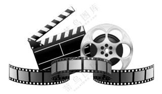 电影胶片与场记板元素PNG图片素材