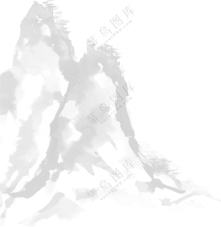 手绘水墨效果险峻山峰免抠图片素材