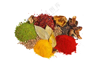 胡椒香叶与粗细辣椒面免抠图片素材