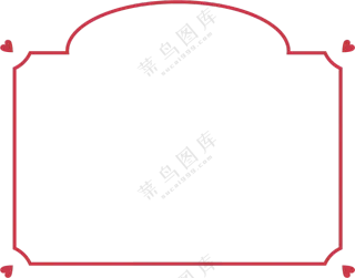 几朵心形装饰边框创意PNG图片素材