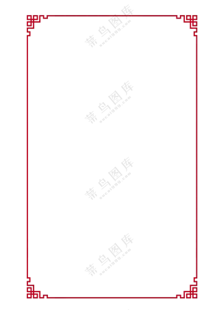 红色古典传统纹饰边框元素免抠图片