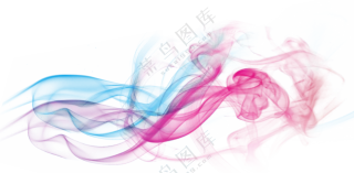 双色混合交织在一起的彩烟免抠素材