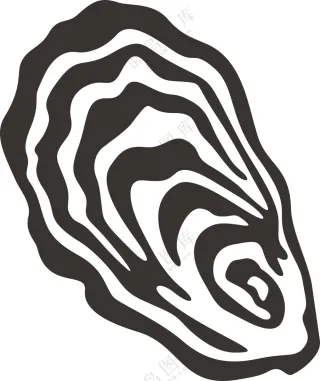 生蚝蚵仔黑白线稿手绘