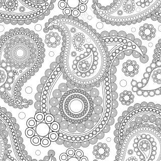 圆形元素装饰的佩斯利花纹免抠素材