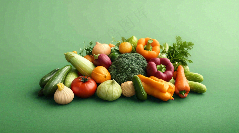 蔬菜堆食物膳食纤维摄影图