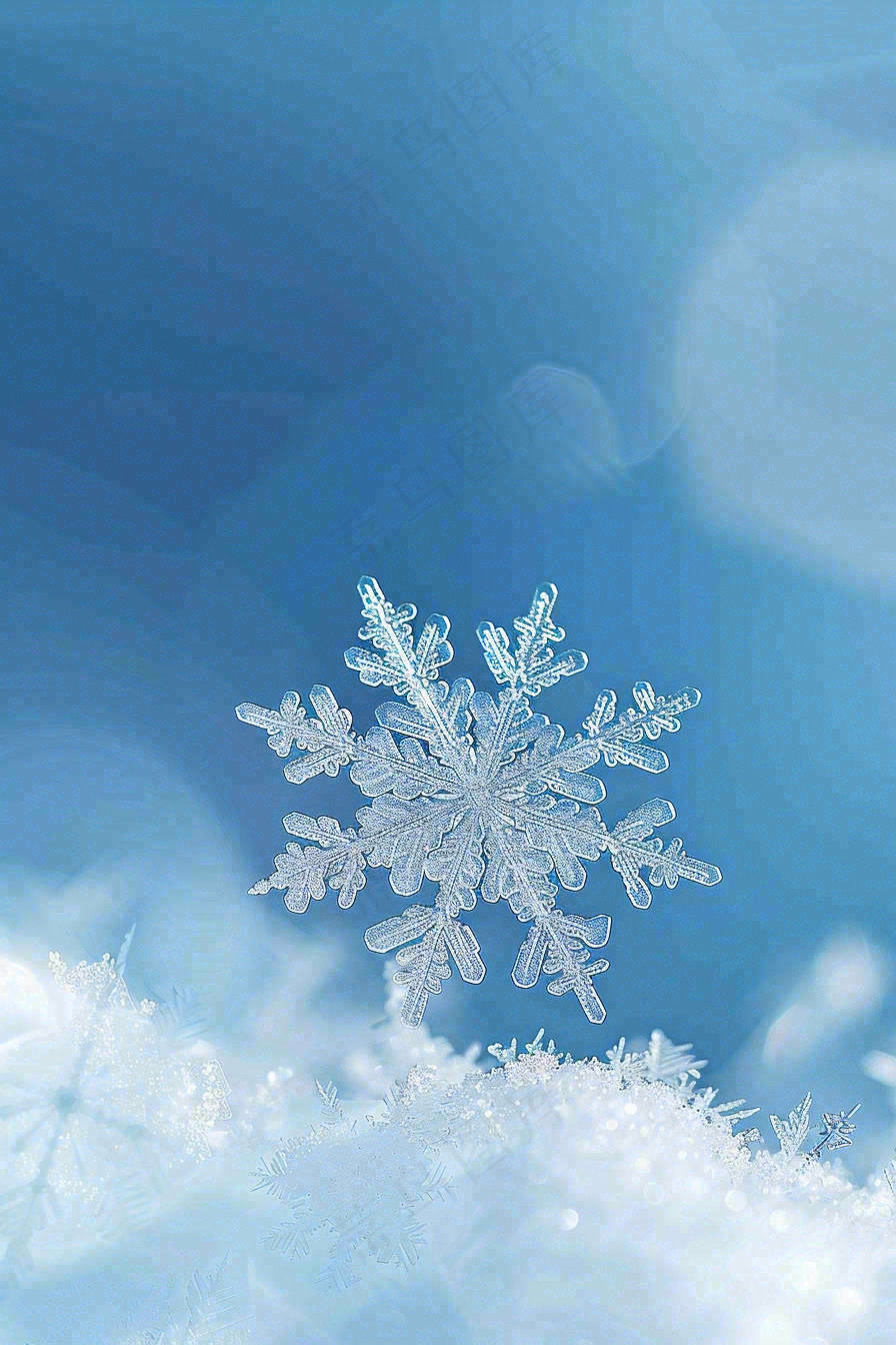 冬天寒冷白雪结冰小寒摄影图