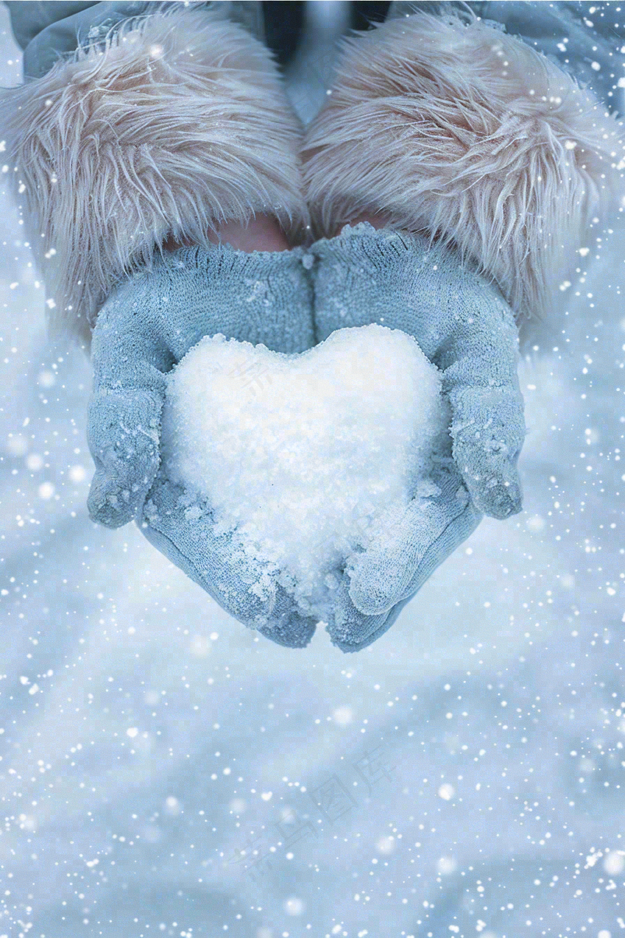 冬天寒冷白雪结冰大寒摄影图