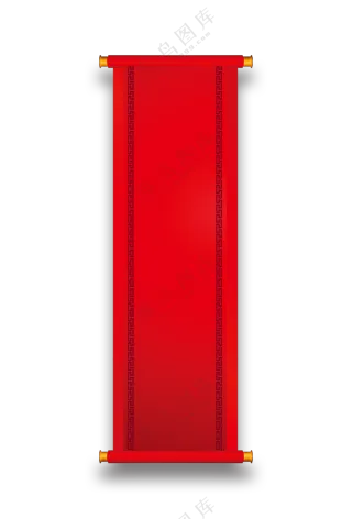 边框图案装饰红色卷轴免抠图片素材
