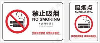 禁止吸烟警示标识矢量图