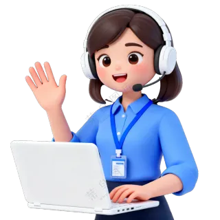 戴着白色耳机客服女性