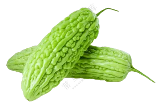 短小粗壮外形的俩苦瓜免抠图片素材