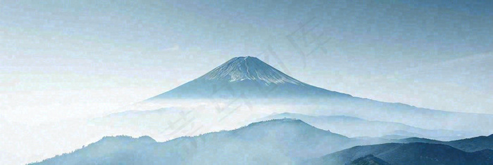 高山云层冰山雪山云雾意境，自然风景摄影图