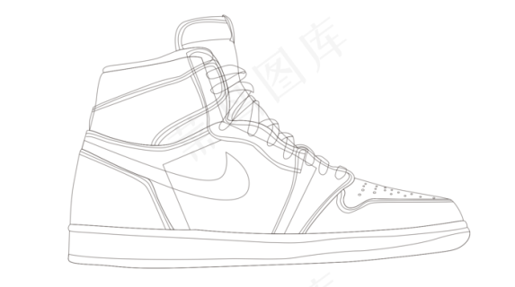 手绘aj线稿图