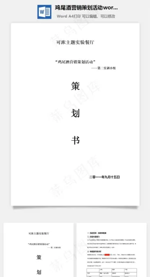 鸡尾酒营销策划活动word文档预览图