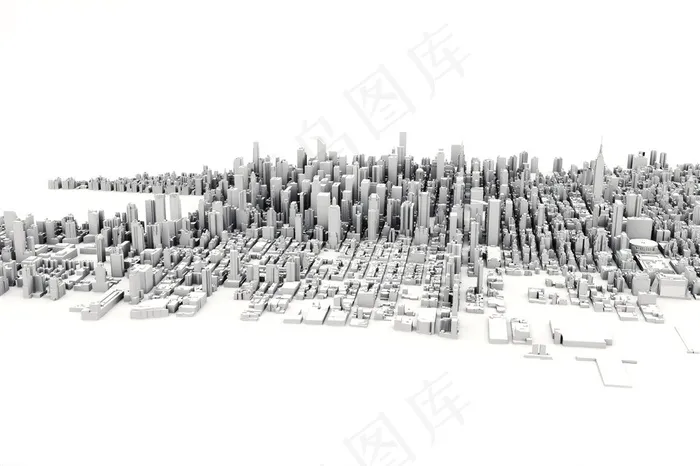 抽象立体3d城市建筑素材高清图片