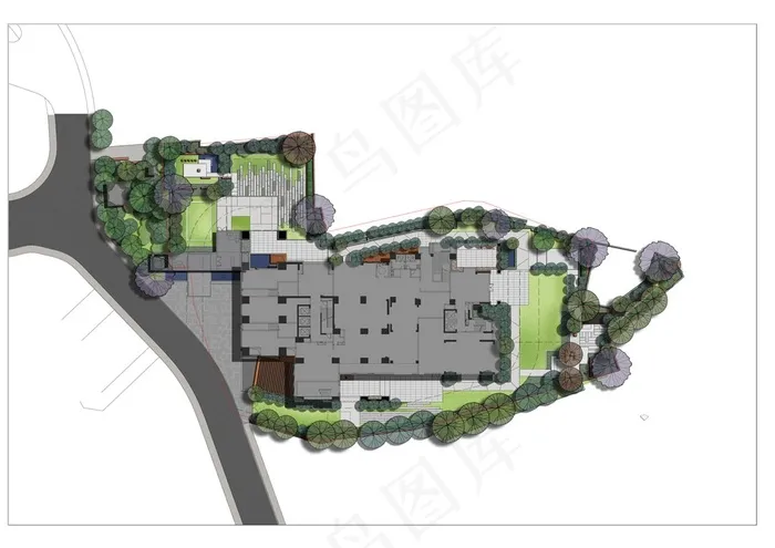 中式别墅庭院景观设计总平面图