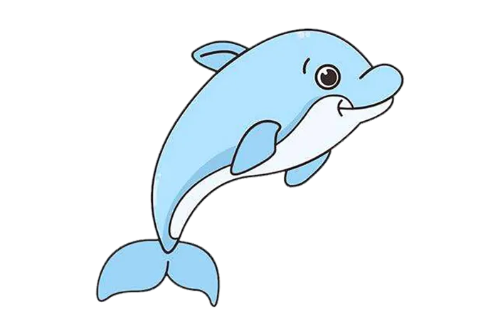 蓝色海豚卡通