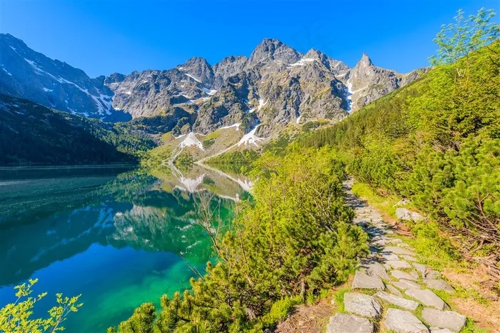 美丽的山水湖泊景色高清摄影图片