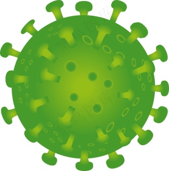 绿色卡通新型冠状病毒图片