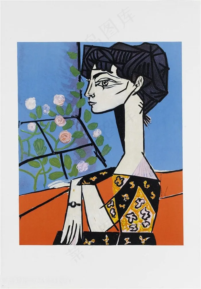 毕加索女性抽象派油画图片
