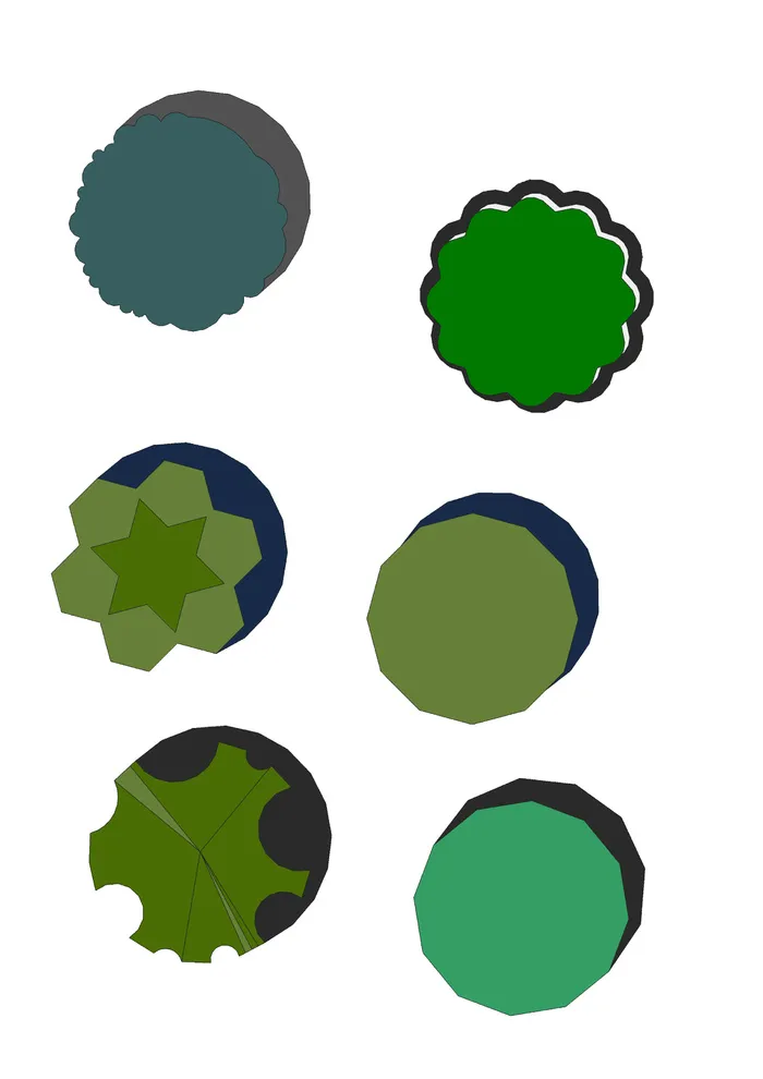 手绘植物彩色平面图3