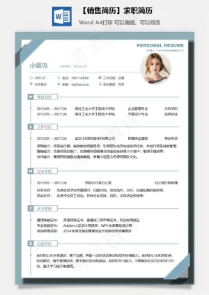 【销售简历】求职简历预览图