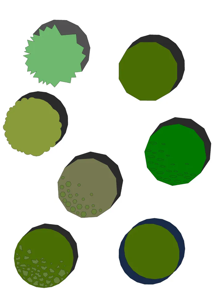 手绘植物彩色平面图5