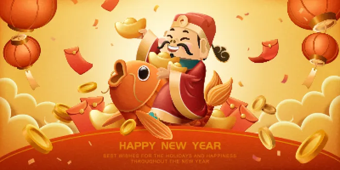 新年素材新年插画素材新年快乐贺新年