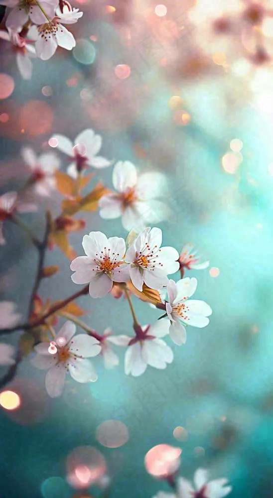 春天唯美清新白色鲜花樱花，文艺新鲜浪漫情人节摄影图