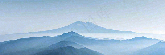 高山云层冰山雪山云雾意境，自然风景摄影图