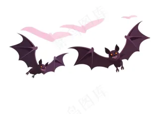 蝙蝠万圣节恐怖插画免抠