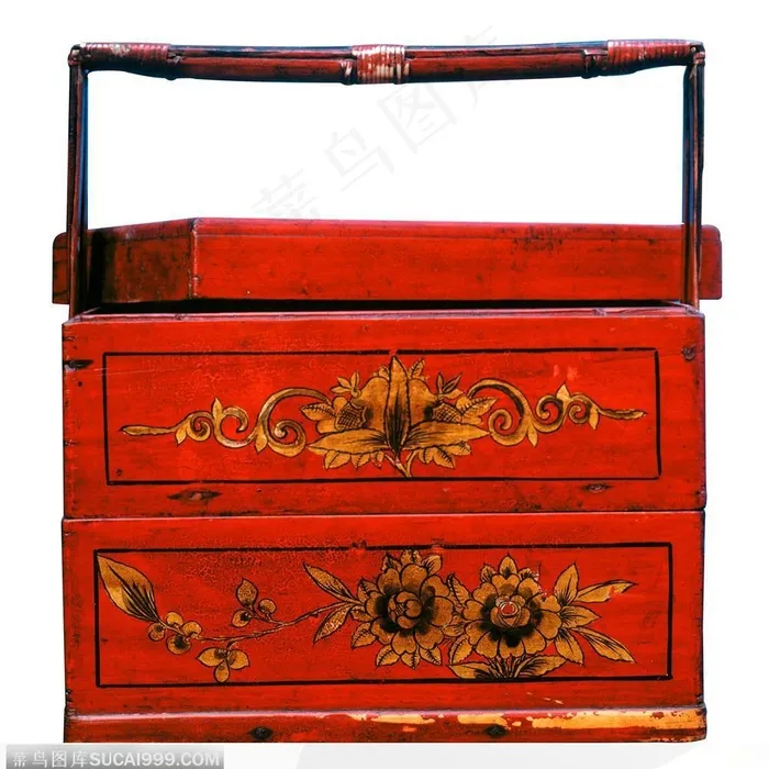 中华传统家具-红色木雕盒子