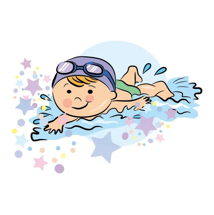 卡通游泳运动员ai矢量模版下载