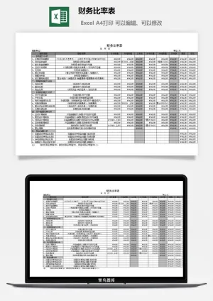 财务比率表excel模板预览图