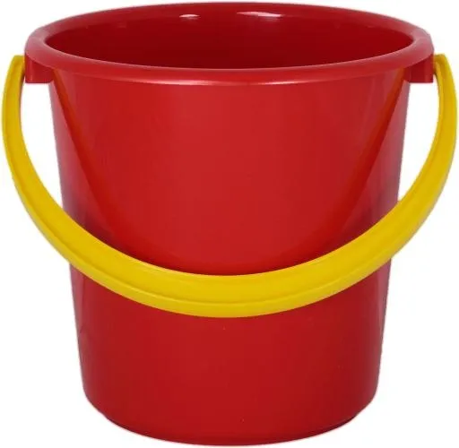 红色塑料桶 PNG免抠